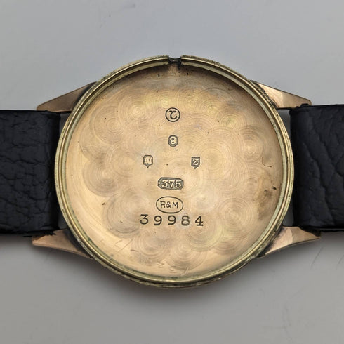 1955 British vintage Garrard K9 solid gold case gentleman's watch works well in box